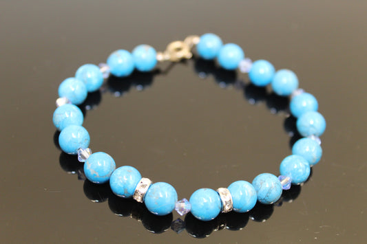 Dyed Blue Crystal Bracelet