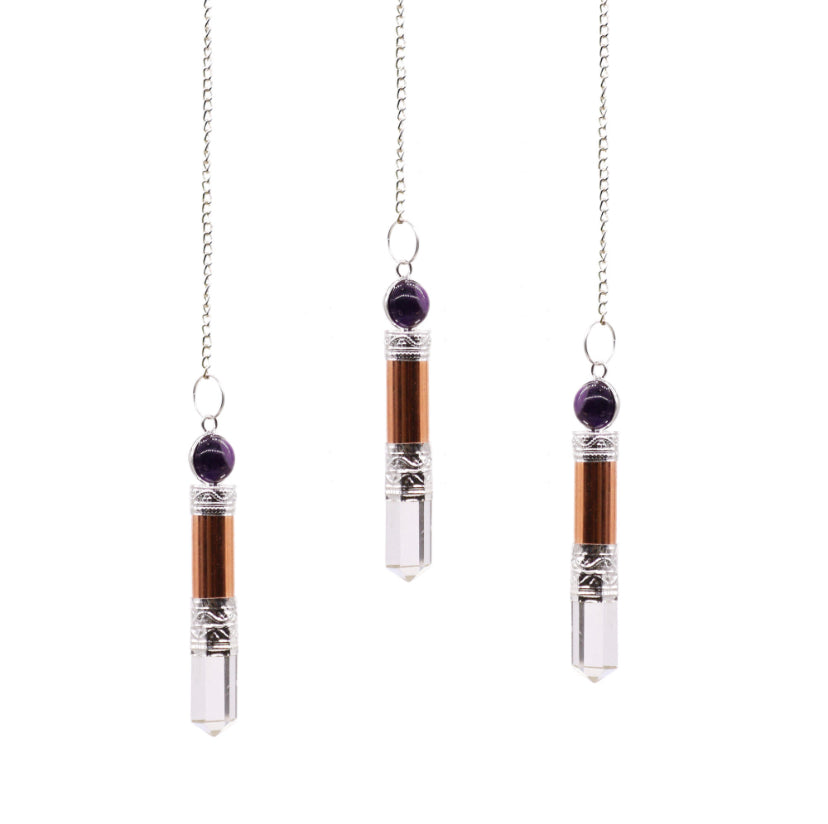 Pendulum with Copper, Amethyst, Quartz