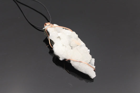 Apotholyite Crystal Pendant Hand Wrapped in Pure Copper