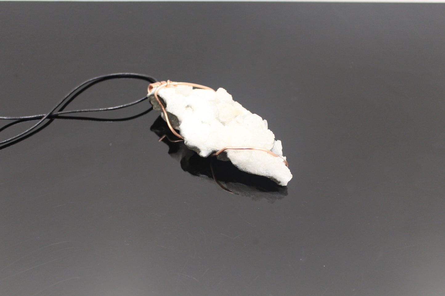 Apotholyite Crystal Pendant Hand Wrapped in Pure Copper