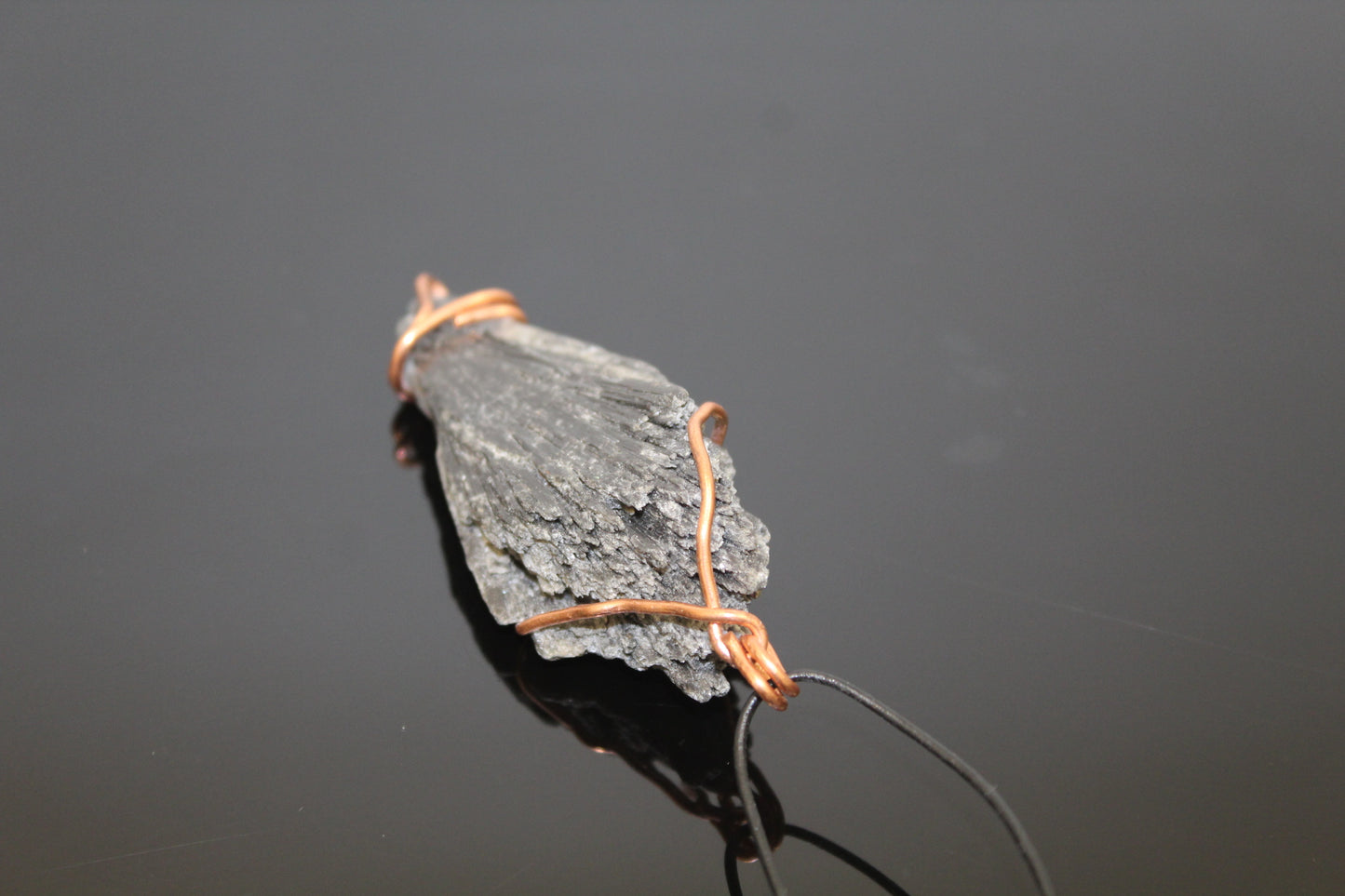 Black Kyanite Hand Wrapped In Copper